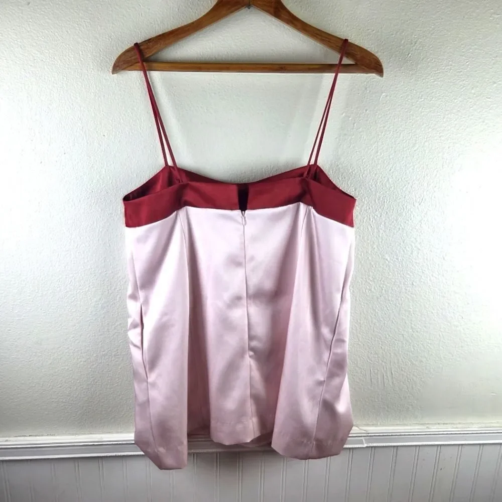 Women's Free People Nwot Pink and Red Spaghetti Strap Tunic Tank Top Size Med